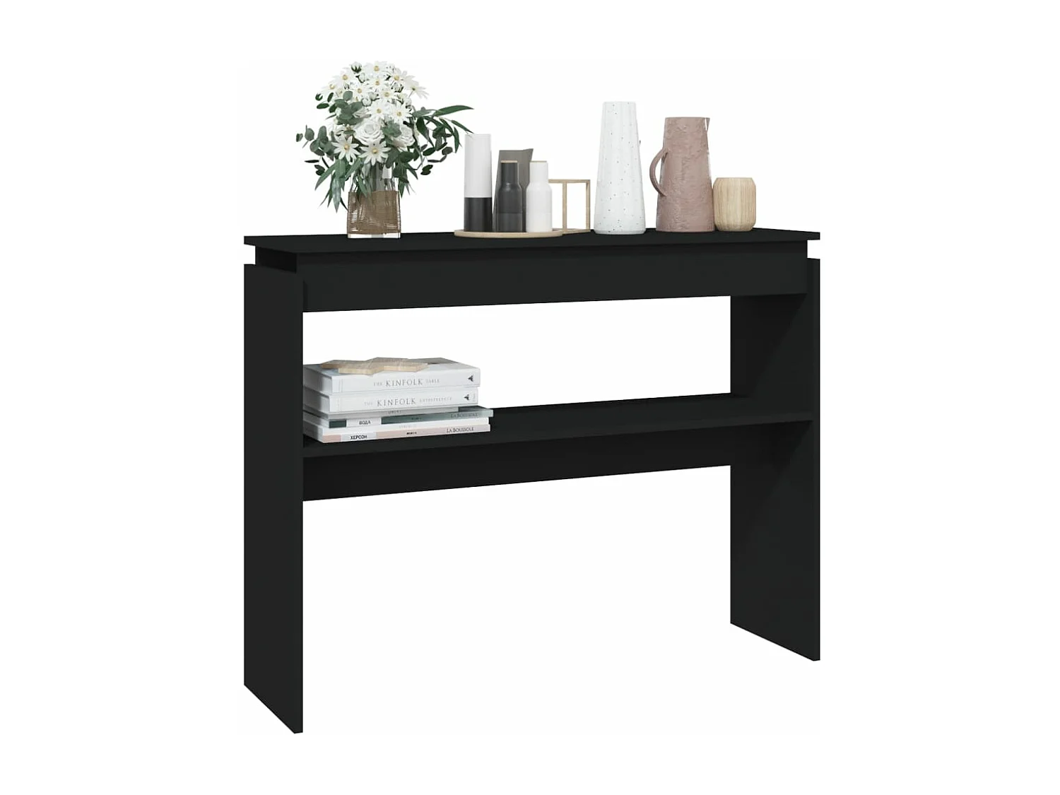 Table console Noir 102x30x80 cm Aggloméré