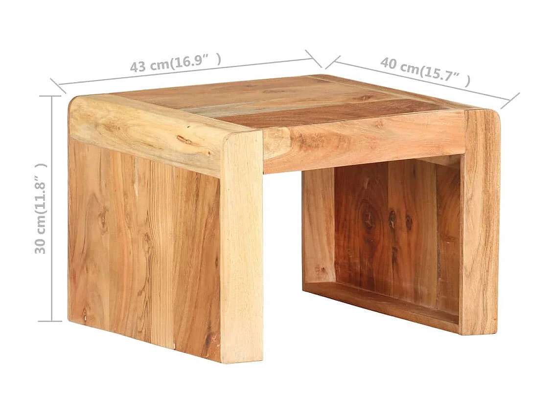 Bijzettafel 43x40x30 cm massief acaciahout