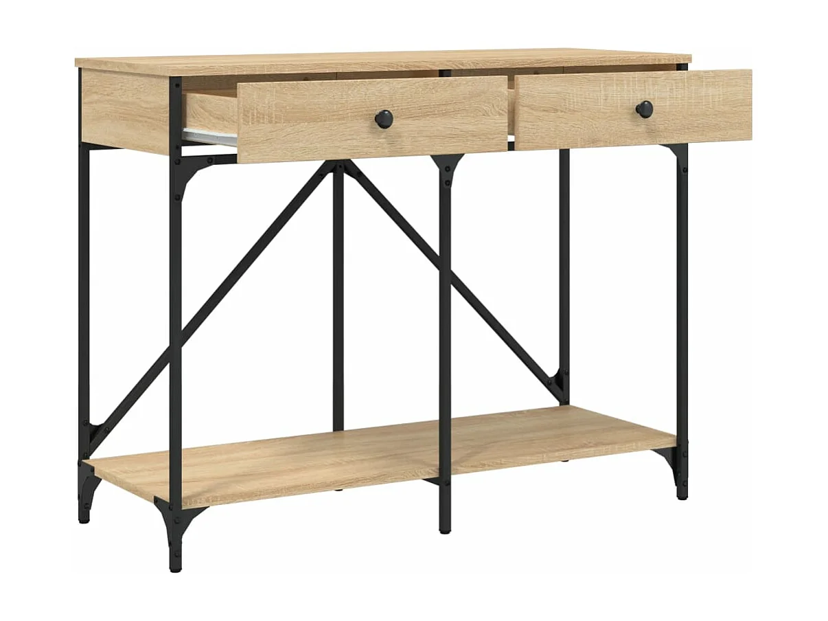 Table console chêne sonoma 100x39x78,5 cm bois d'ingénierie