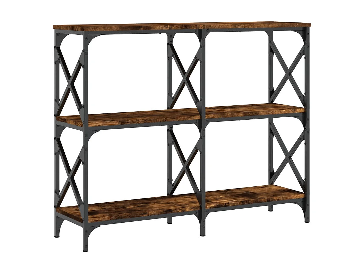 Table console chêne fumé 100x28x80,5 cm bois d'ingénierie