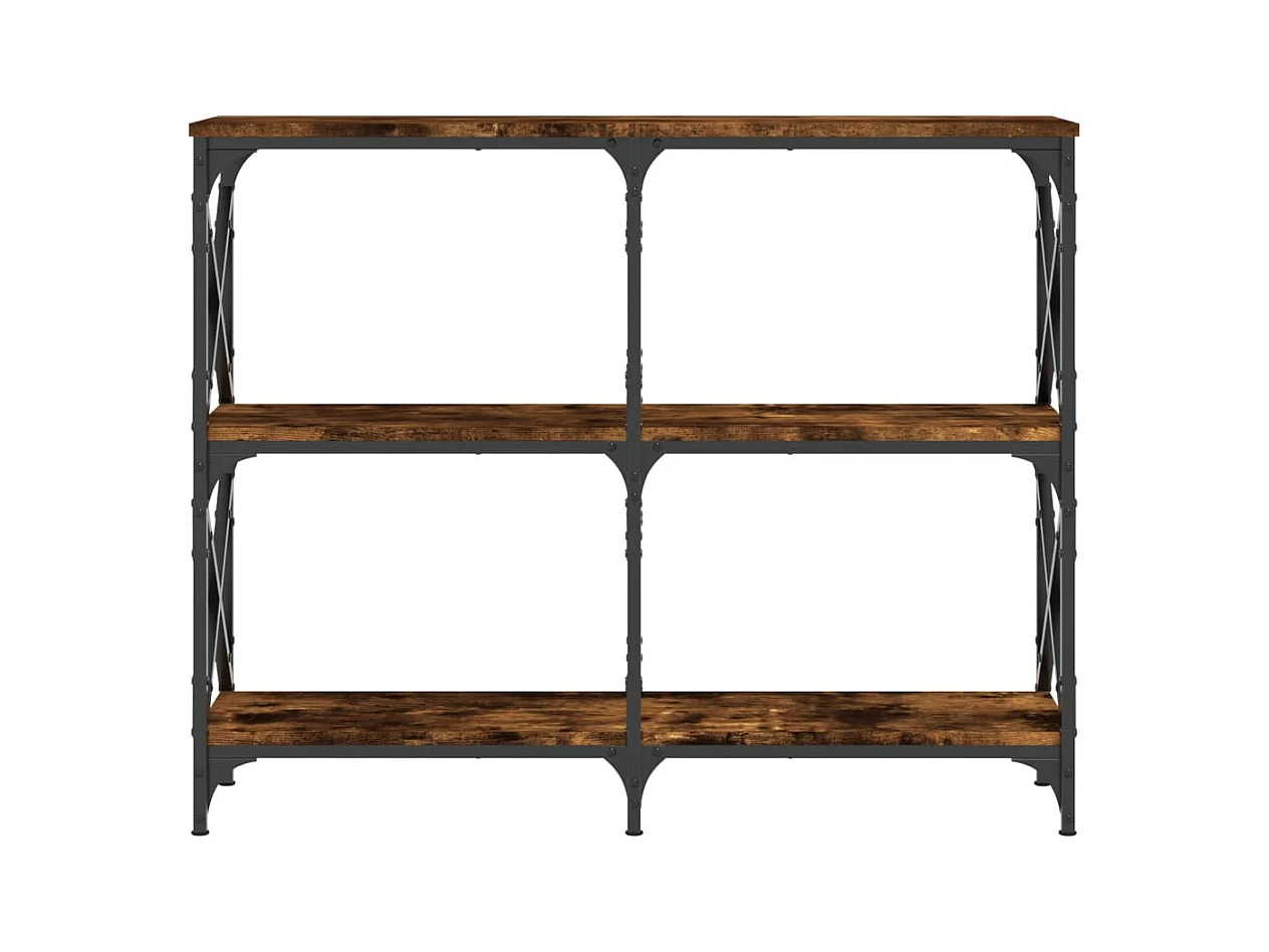 Mesa consola madera de ingeniería roble ahumado 100x28x80,5 cm