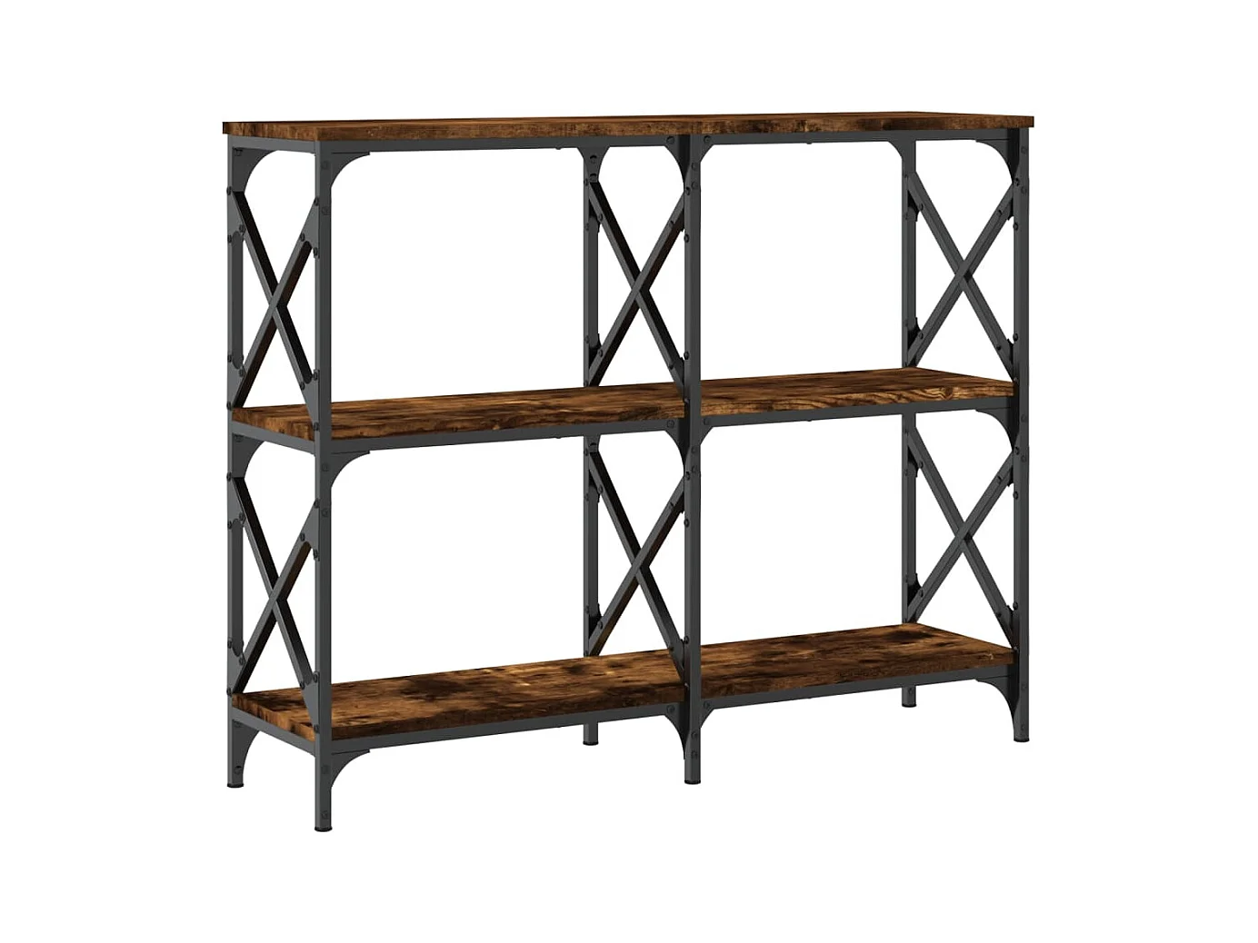 Mesa consola madera de ingeniería roble ahumado 100x28x80,5 cm