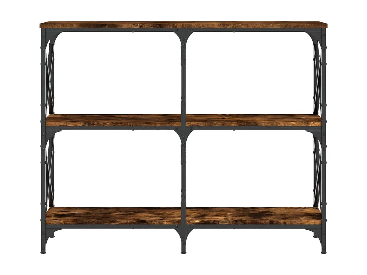 Table console chêne fumé 100x28x80,5 cm bois d'ingénierie