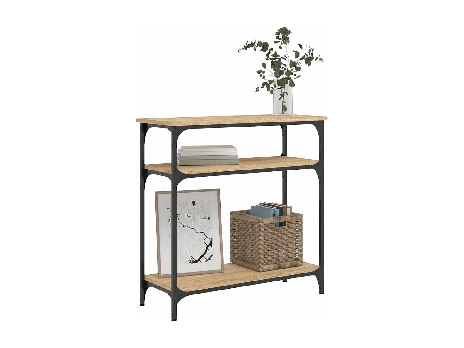 Table console chêne sonoma 75x29x75 cm bois d'ingénierie