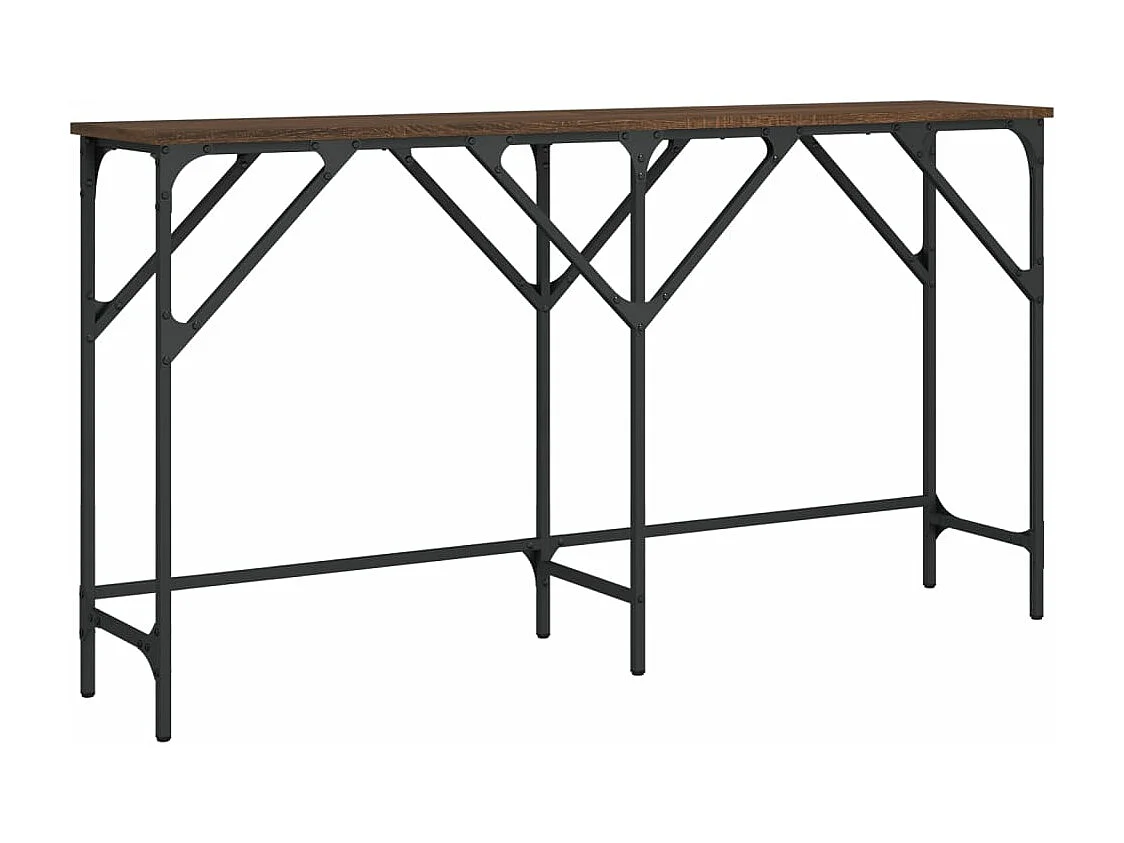 Mesa consola 140x29x75 cm derivados madeira carvalho castanho
