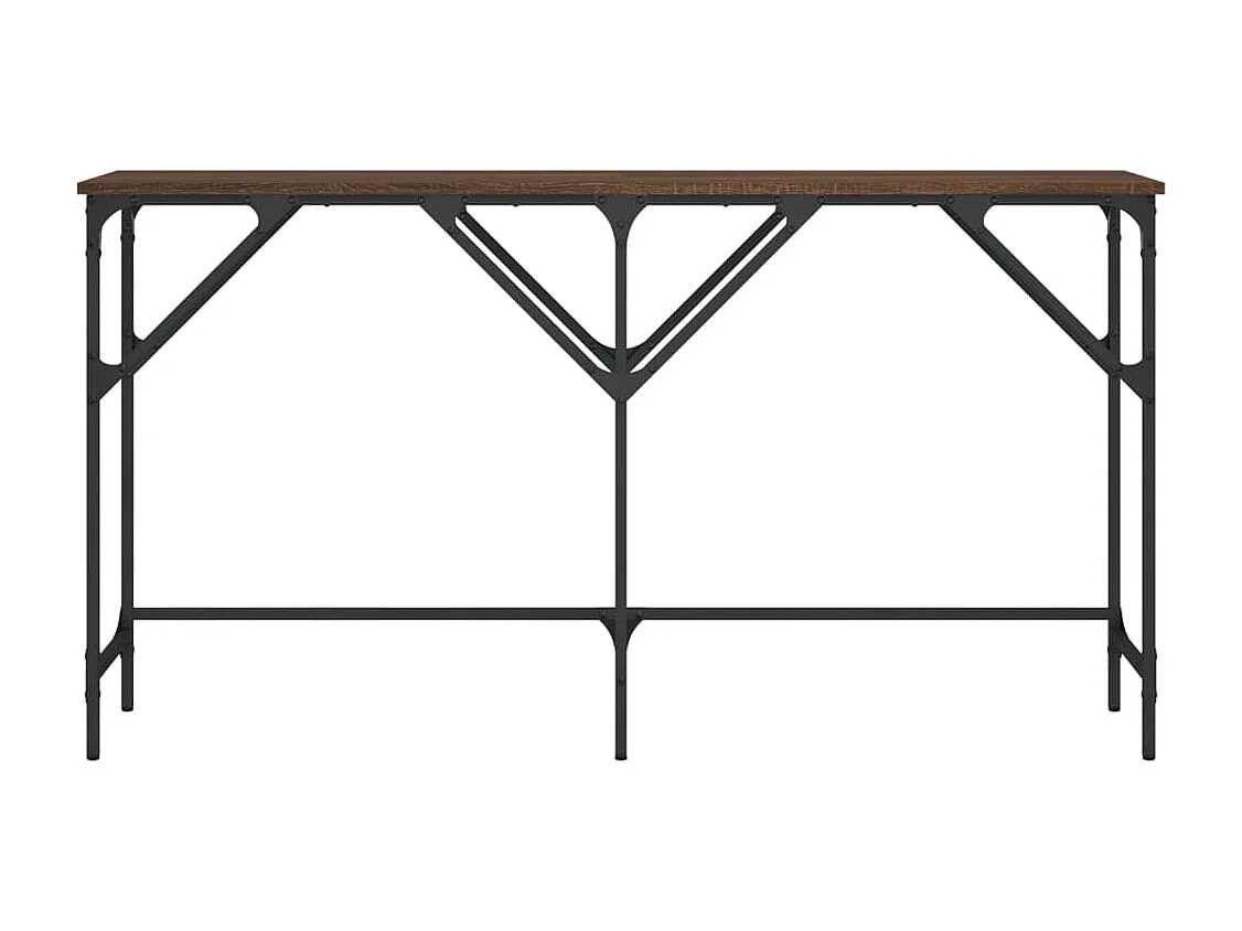 Mesa consola 140x29x75 cm derivados madeira carvalho castanho