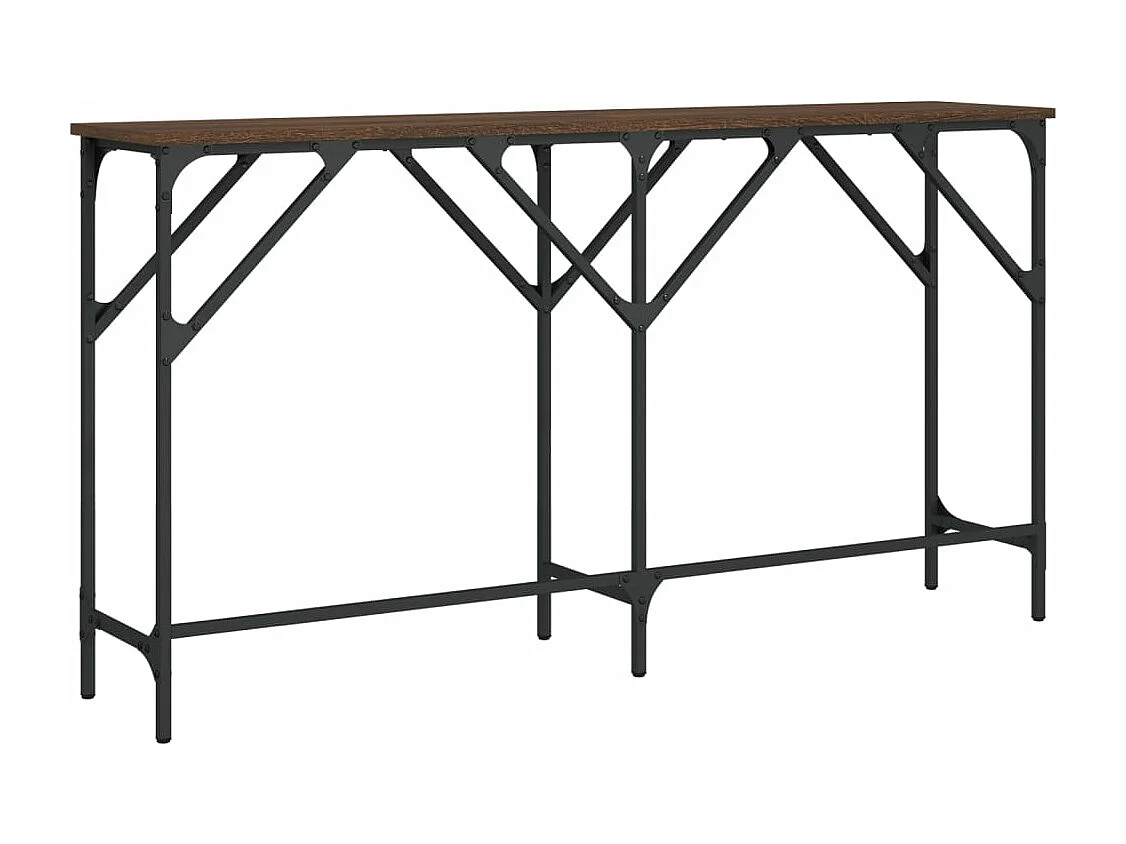 Mesa consola 140x29x75 cm derivados madeira carvalho castanho