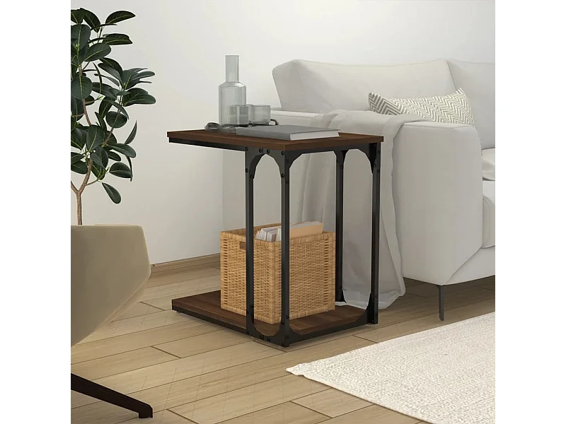 Table d'appoint Chêne marron 50x35x52 cm Bois d'ingénierie