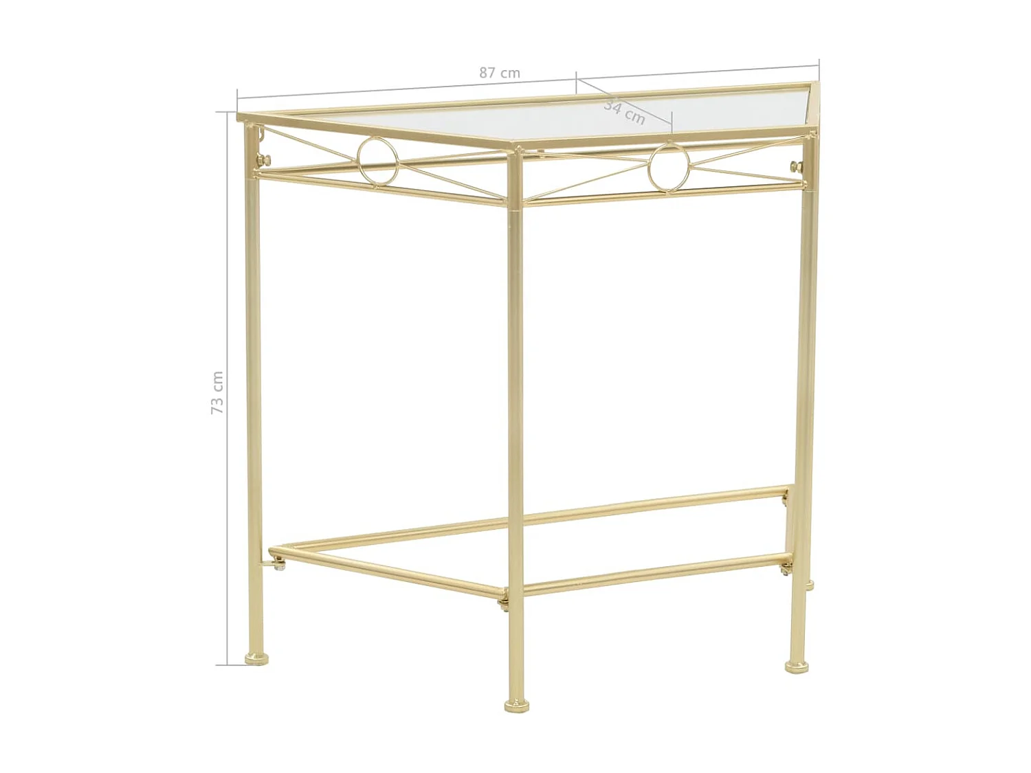 Table d'appoint Style vintage Métal 87 x 34 x 73 cm Doré