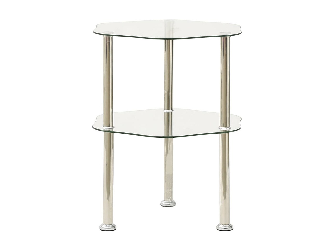 Table d'appoint 2 niveaux Transparent 38x38x50 cm Verre trempé