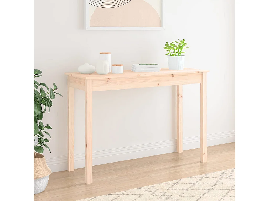 Mesa consola madera maciza de pino 110x40x75 cm
