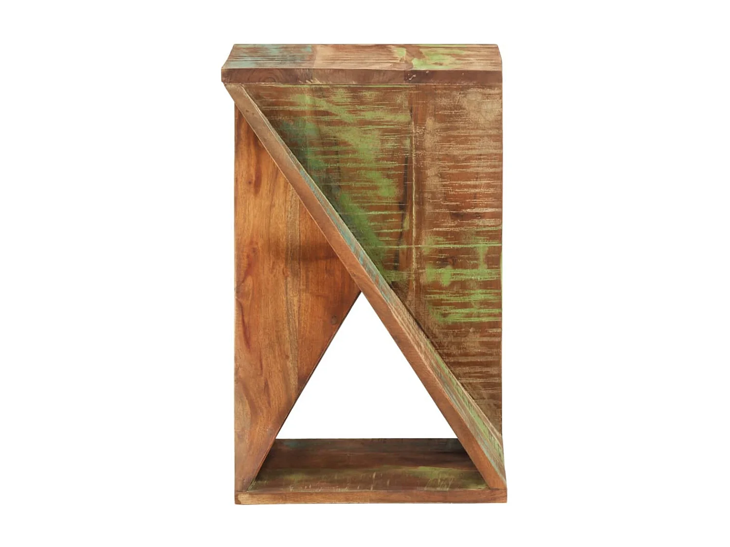 Mesa auxiliar madera maciza reciclada 35x35x55 cm