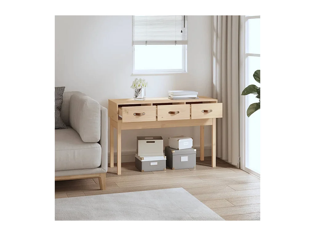 Mesa consola 114x40x75 cm madeira de pinho maciço