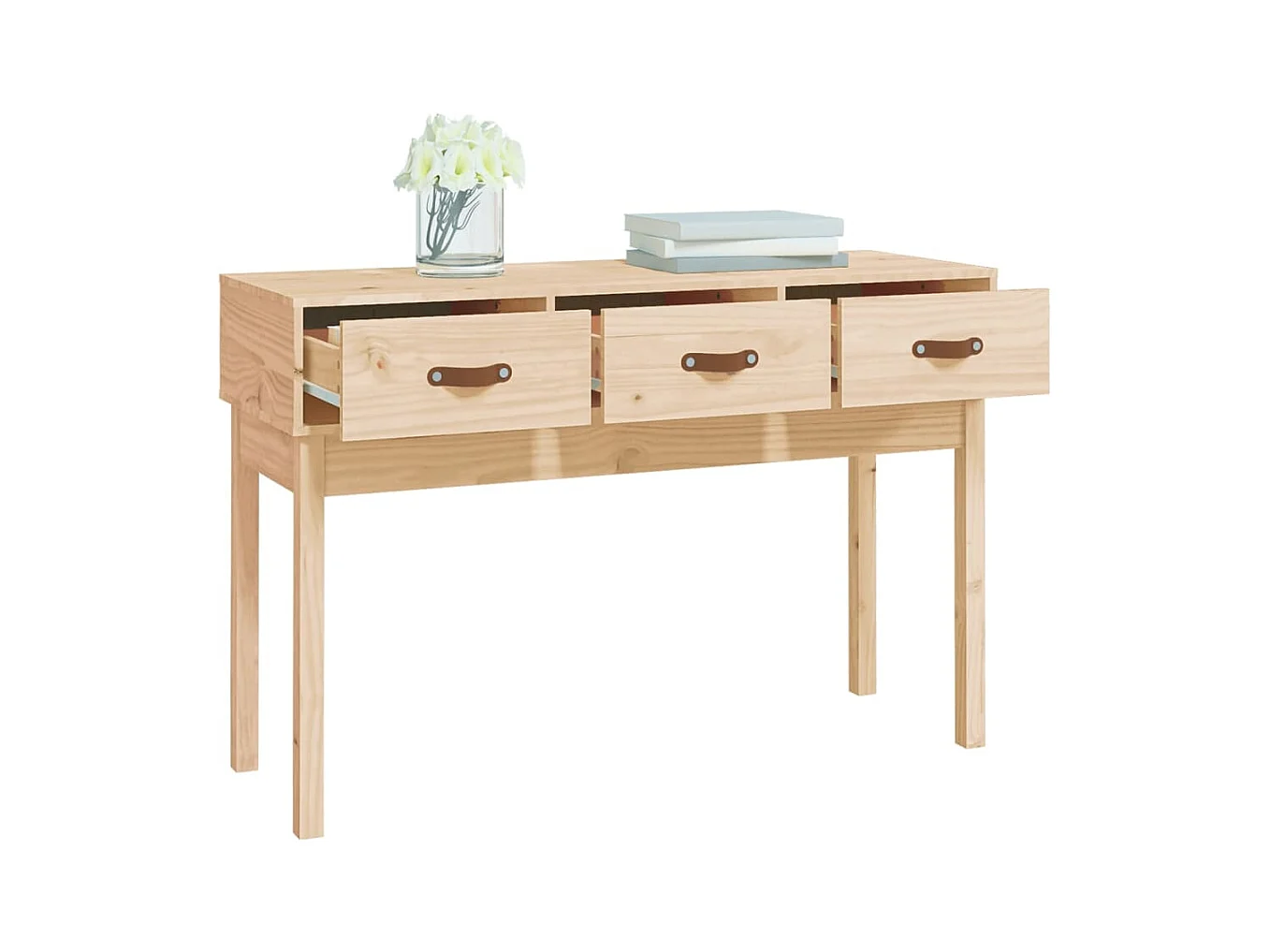 Mesa consola 114x40x75 cm madeira de pinho maciço