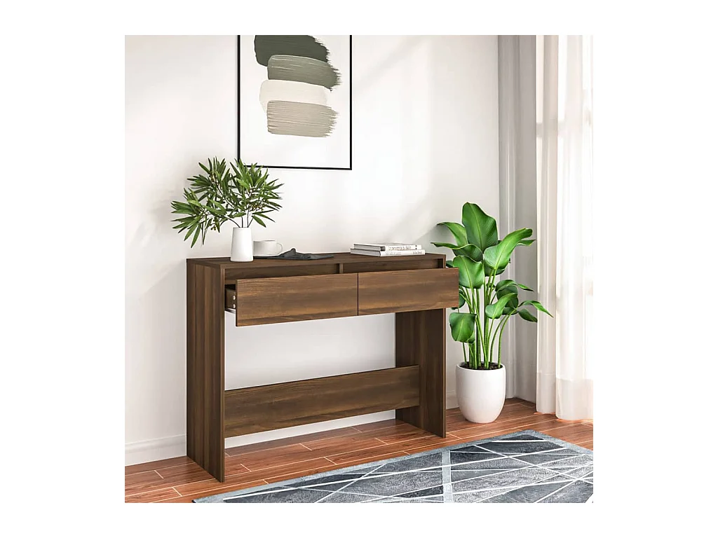 Table console Chêne marron 100x35x76,5 cm Aggloméré