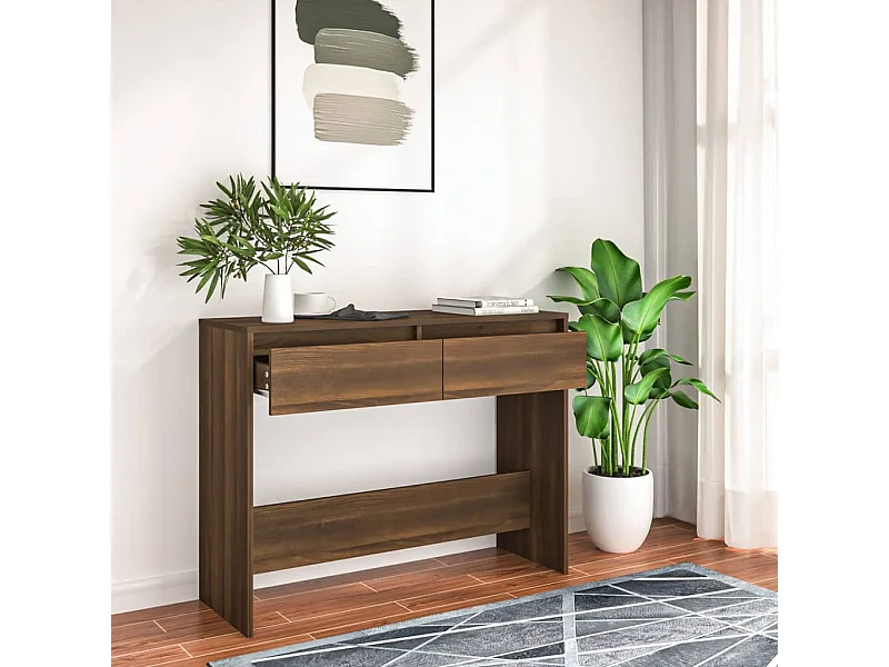 Wandtafel 100x35x76,5 spaanplaat bruin eikenkleur