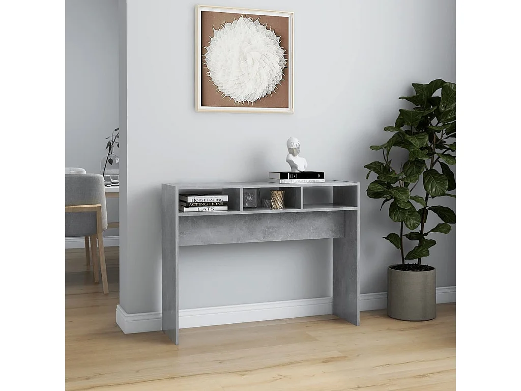 Table console Gris béton 105x30x80 cm Aggloméré