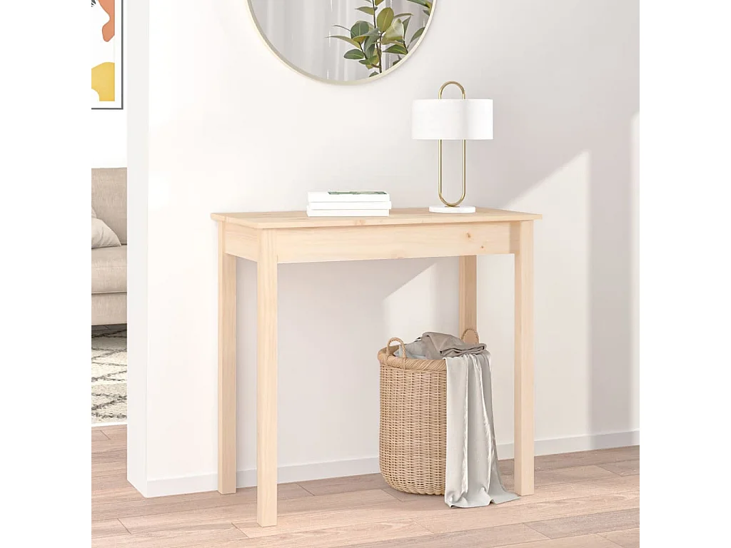 Mesa consola madera maciza de pino 80x40x75 cm