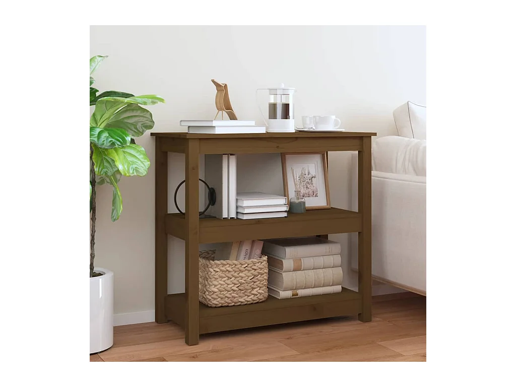Table console Marron miel 80x40x74 cm Bois massif de pin