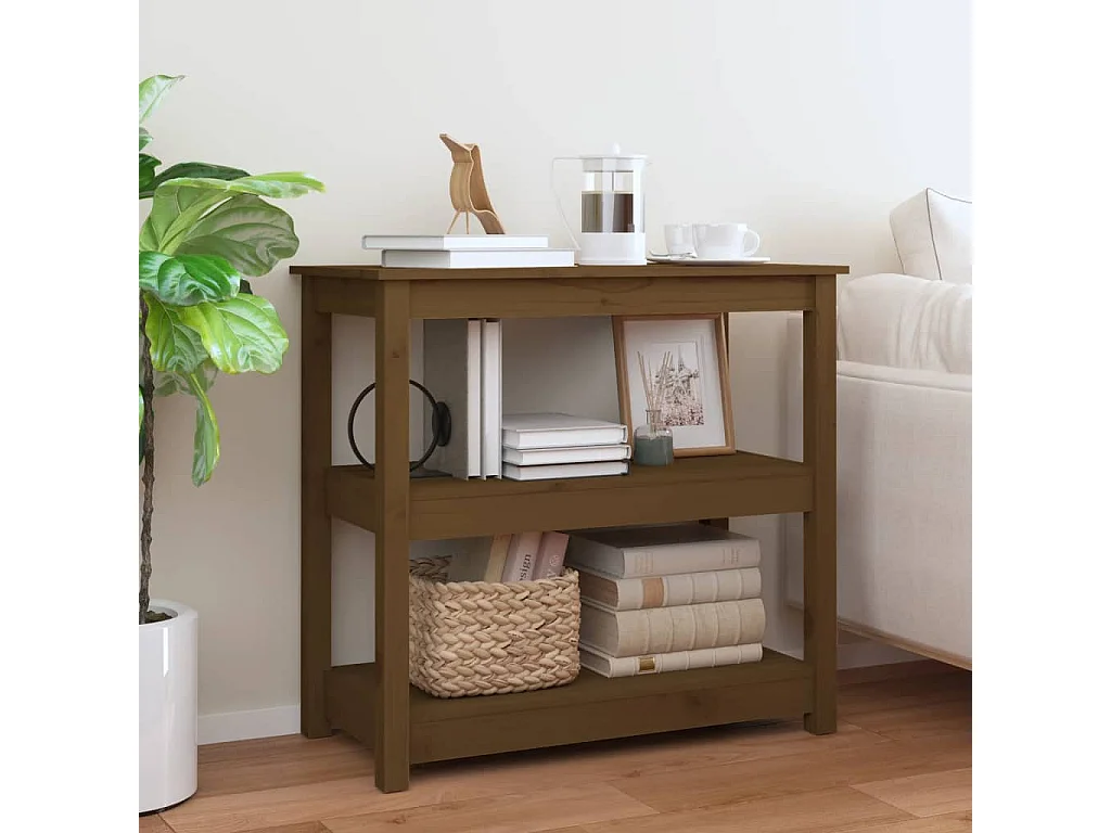 Table console Marron miel 80x40x74 cm Bois massif de pin