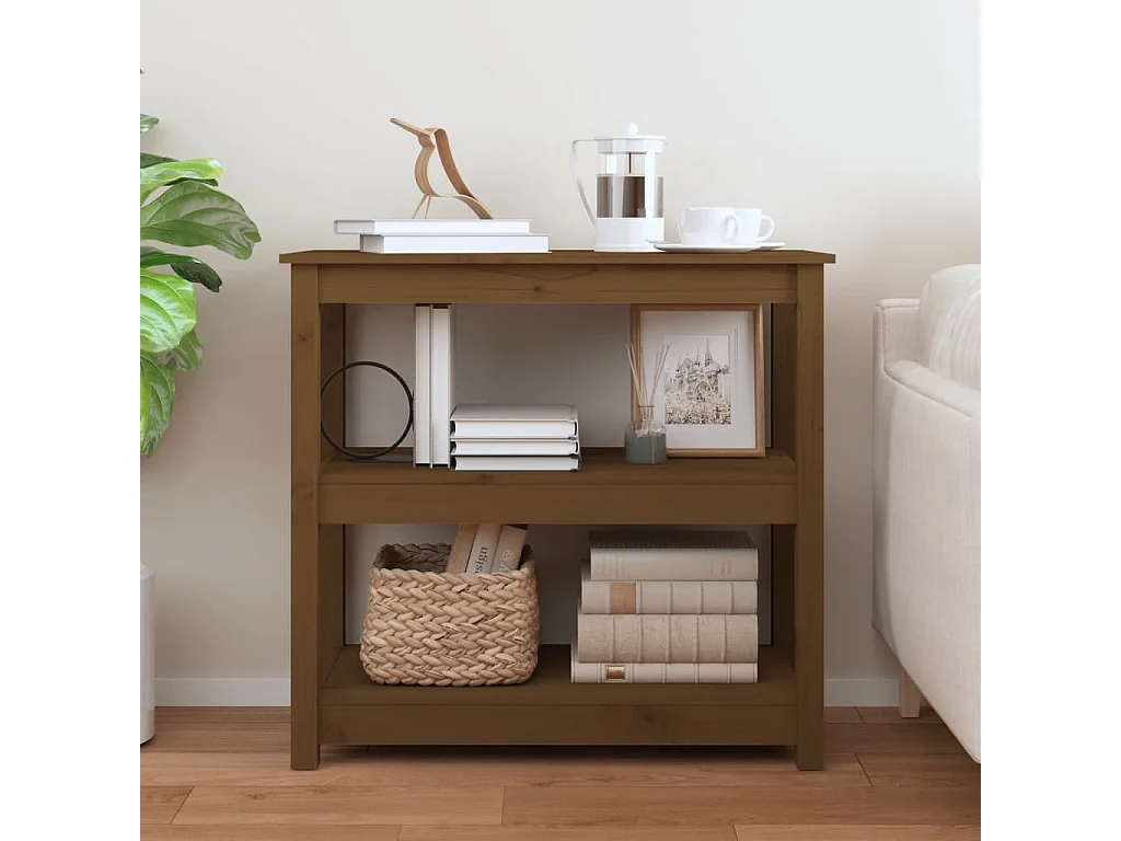 Table console Marron miel 80x40x74 cm Bois massif de pin