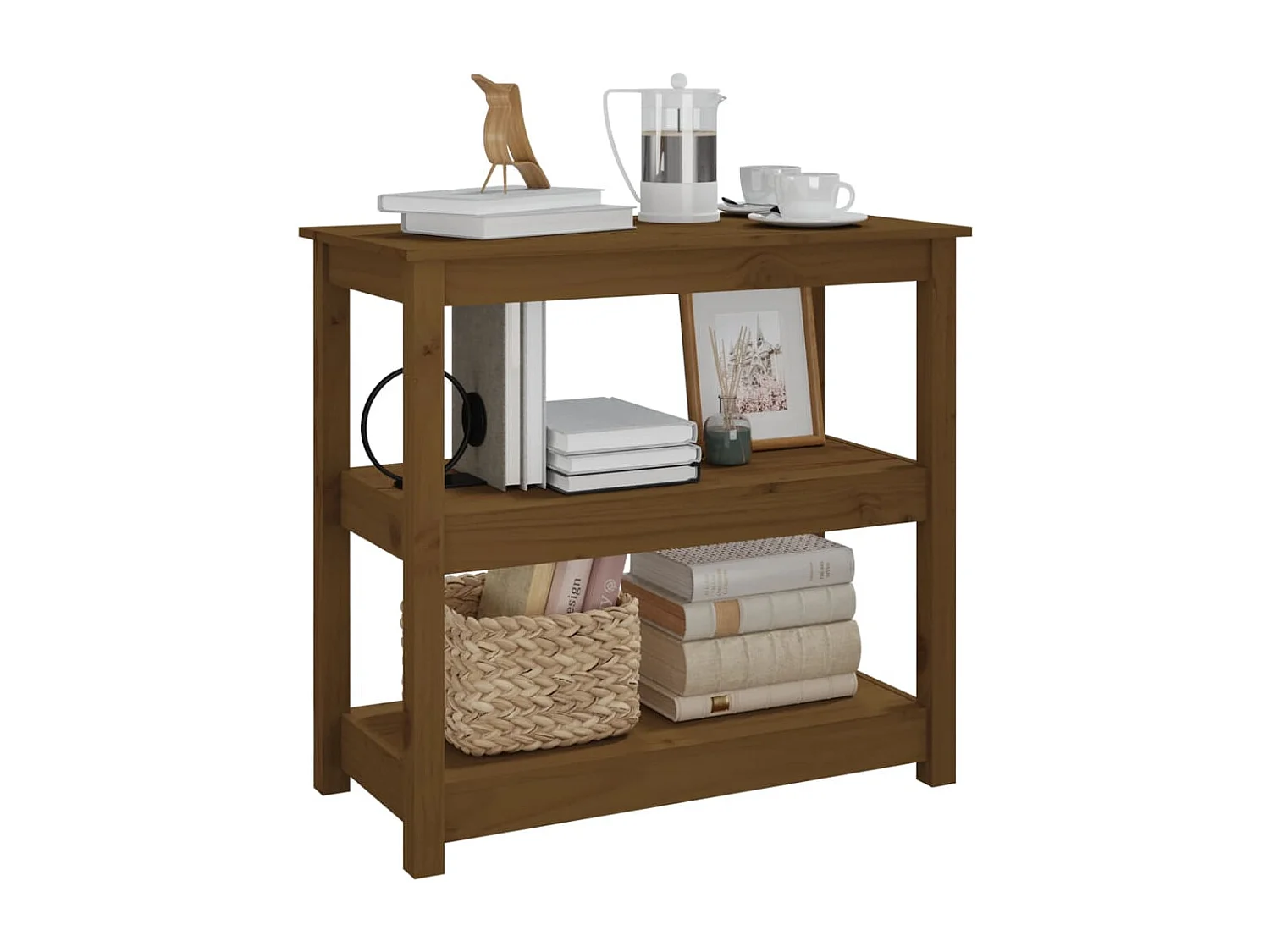 Table console Marron miel 80x40x74 cm Bois massif de pin