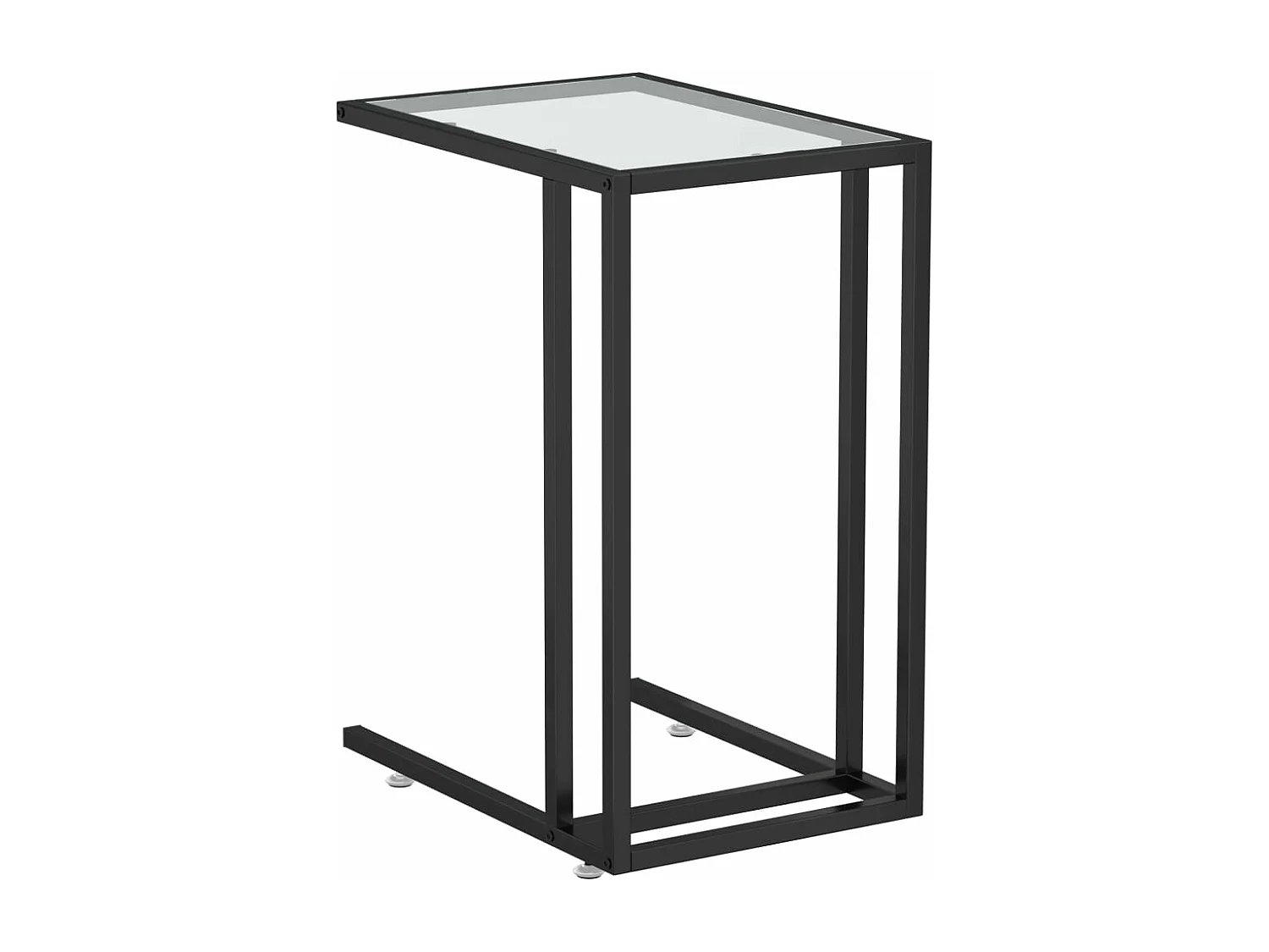 Table d'appoint ordinateur Transparent 50x35x65 cm Verre trempé