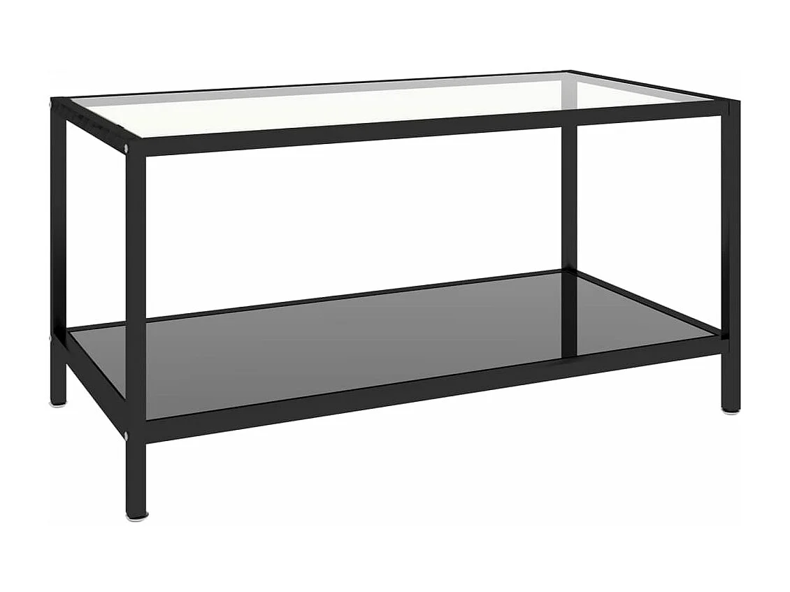 Tables à thé 2 pièces Verre trempé Noir