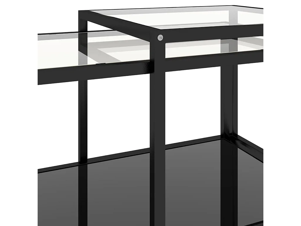 Tables à thé 2 pièces Verre trempé Noir