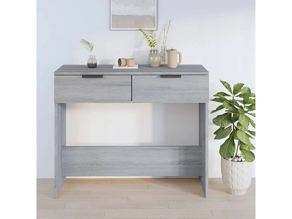 Wandtafel 90x36x75 cm bewerkt hout grijs sonoma eikenkleurig