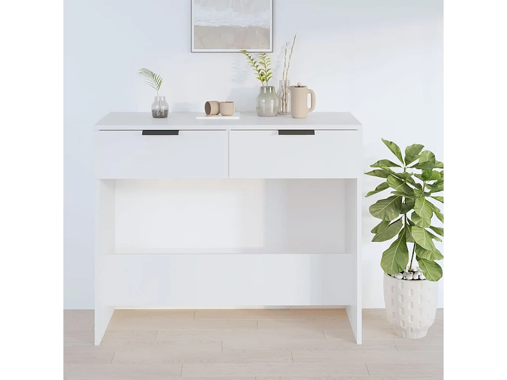 Table console Blanc 90x36x75 cm Bois d'ingénierie