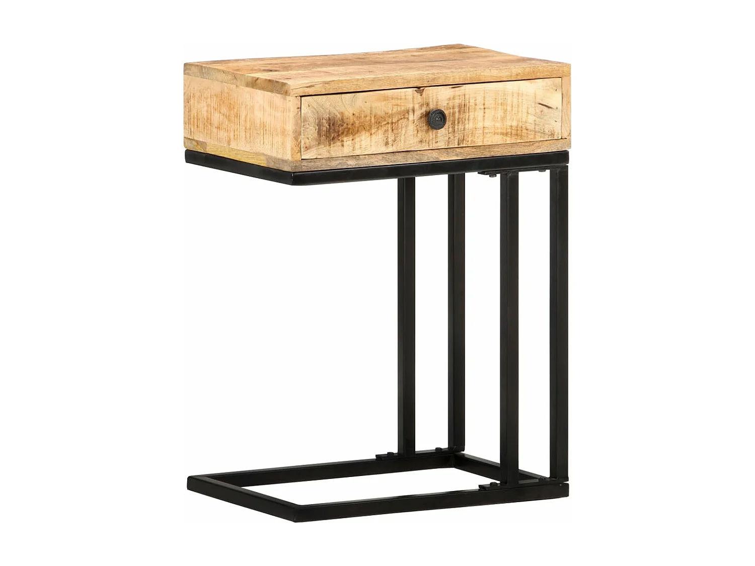 Table d'appoint en forme d'U 45x30x61cm Bois de manguier massif
