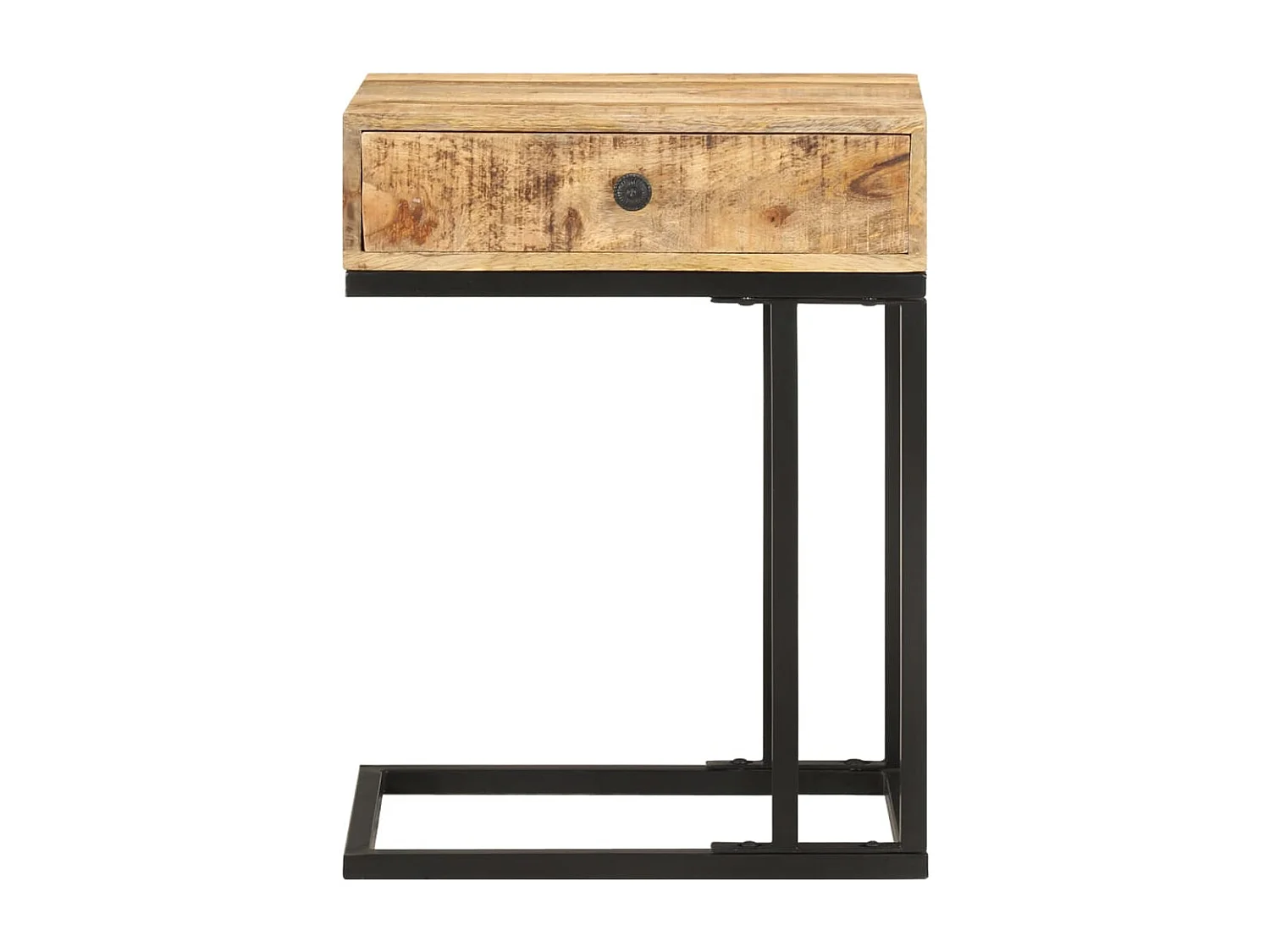 Table d'appoint en forme d'U 45x30x61cm Bois de manguier massif
