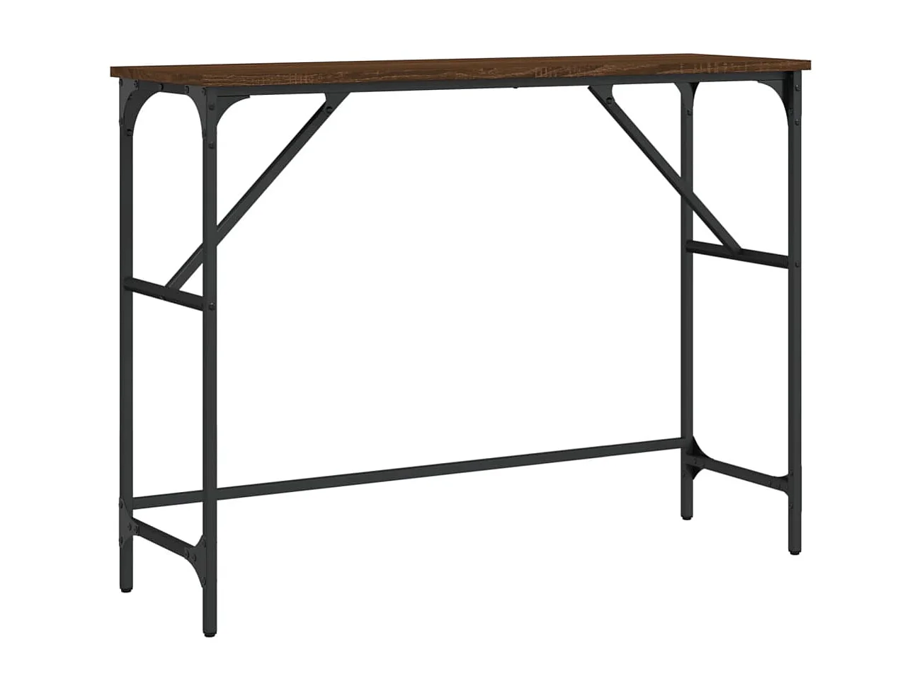 Mesa consola 100x32x75 cm derivados madeira carvalho castanho