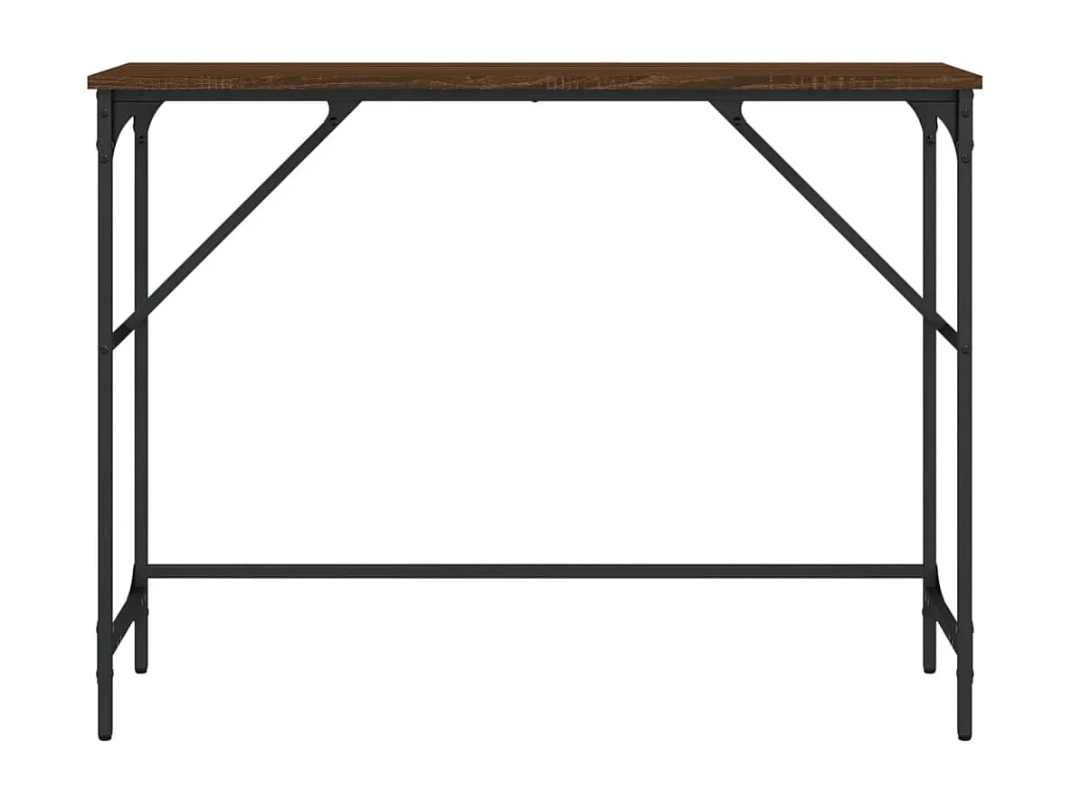 Mesa consola 100x32x75 cm derivados madeira carvalho castanho