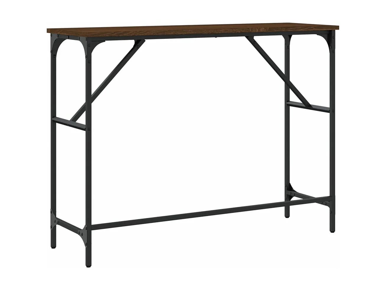 Mesa consola 100x32x75 cm derivados madeira carvalho castanho