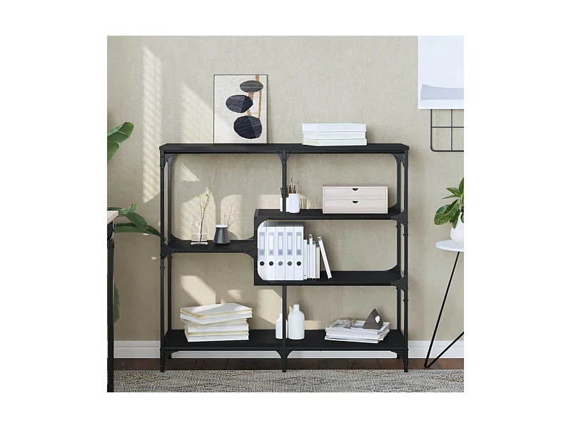 Mesa consola madera contrachapada negro 103x32x95 cm