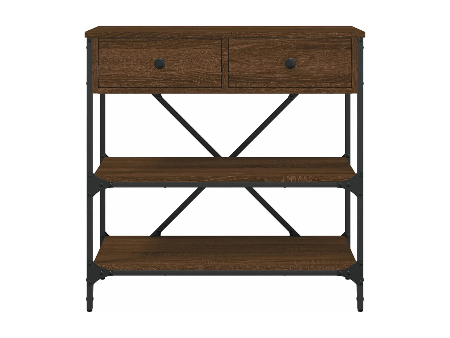 Mesa consola madera de ingeniería marrón roble 75x34,5x75 cm