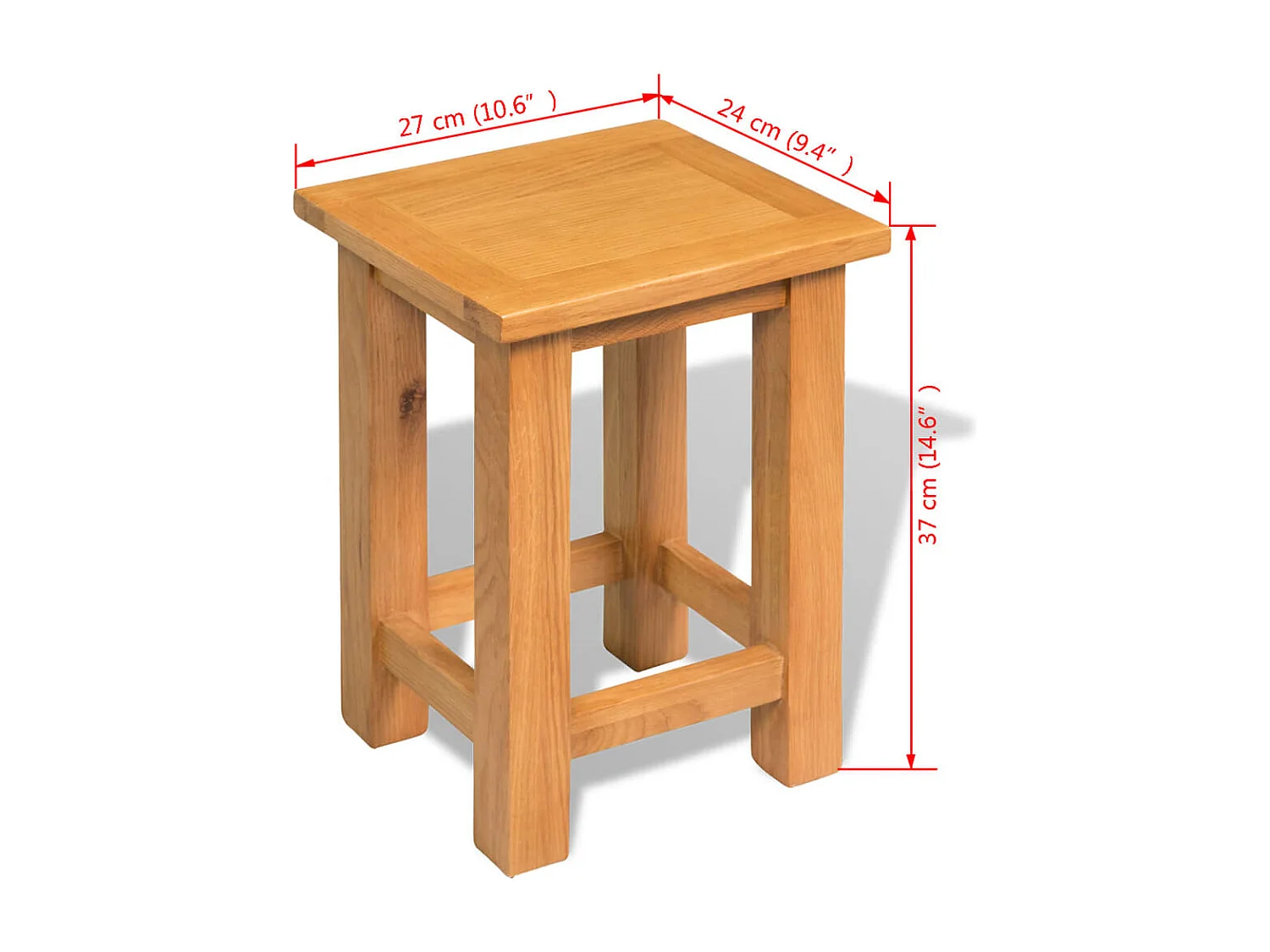 Mesa de apoio 27x24x37 cm madeira de carvalho maciça