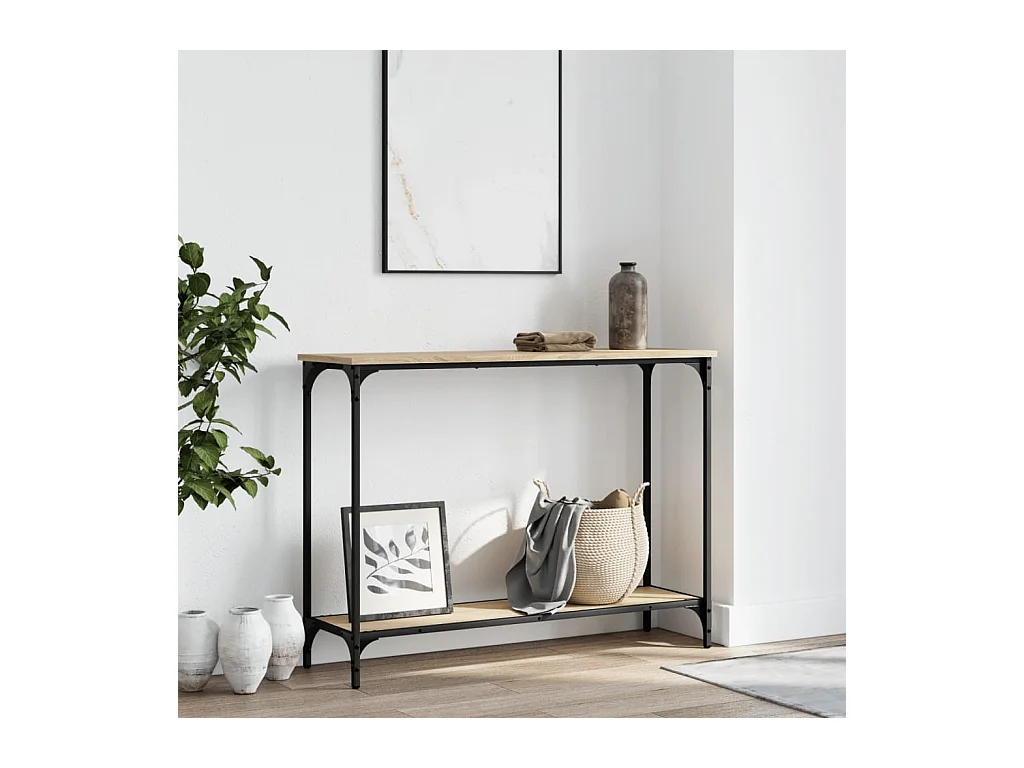 Table console chêne sonoma 101x30,5x75 cm bois d'ingénierie