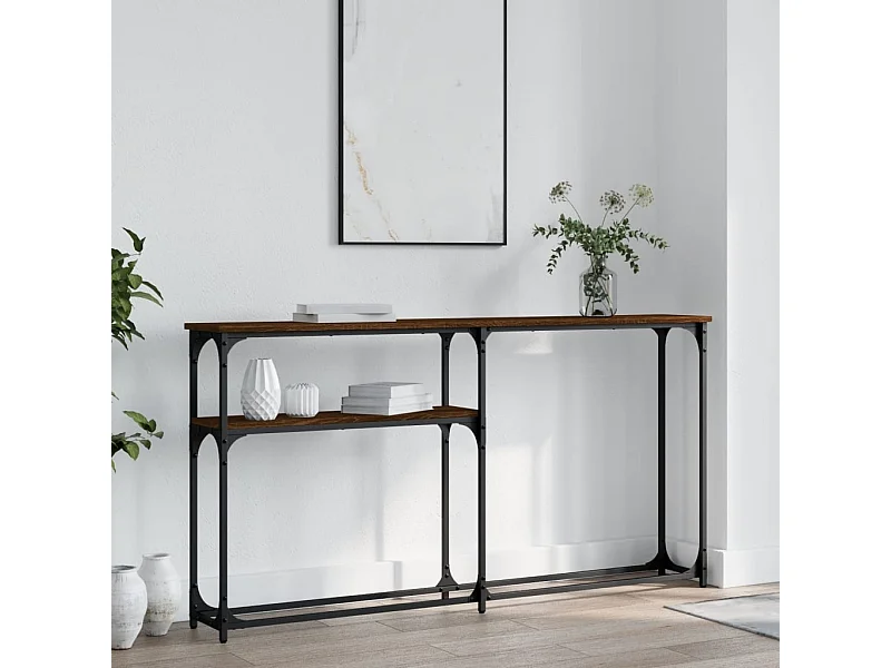 Wandtafel 145x22,5x75 cm bewerkt hout bruin eikenkleur