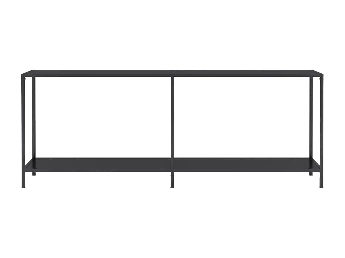 Mesa consola vidrio templado negro 200x35x75,5 cm