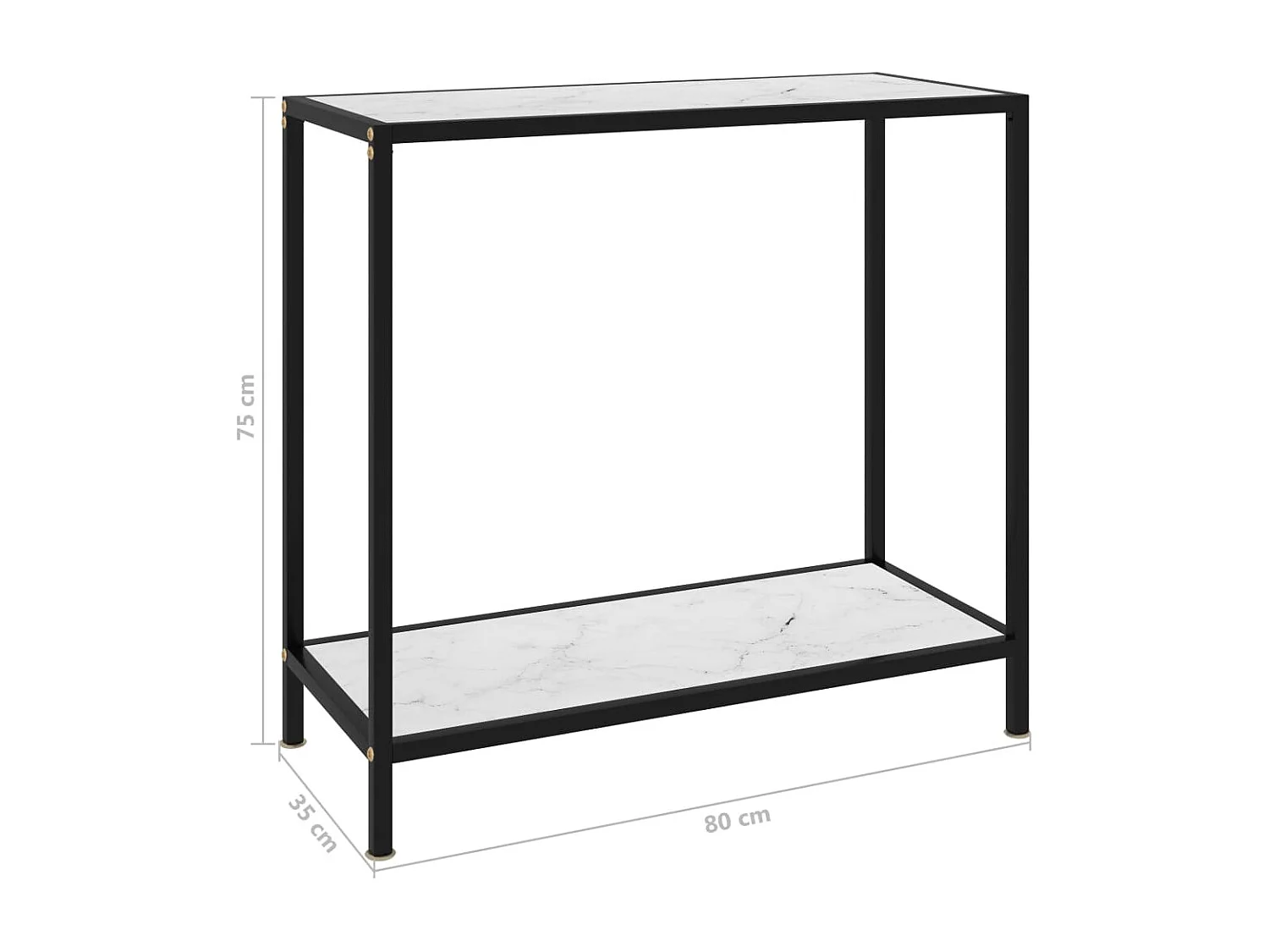 Table console Blanc 80x35x75 cm Verre trempé