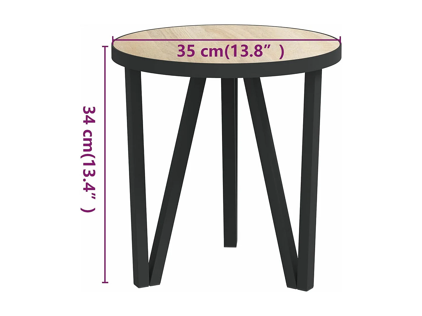 Table à thé Chêne Sonoma Ø35 cm MDF