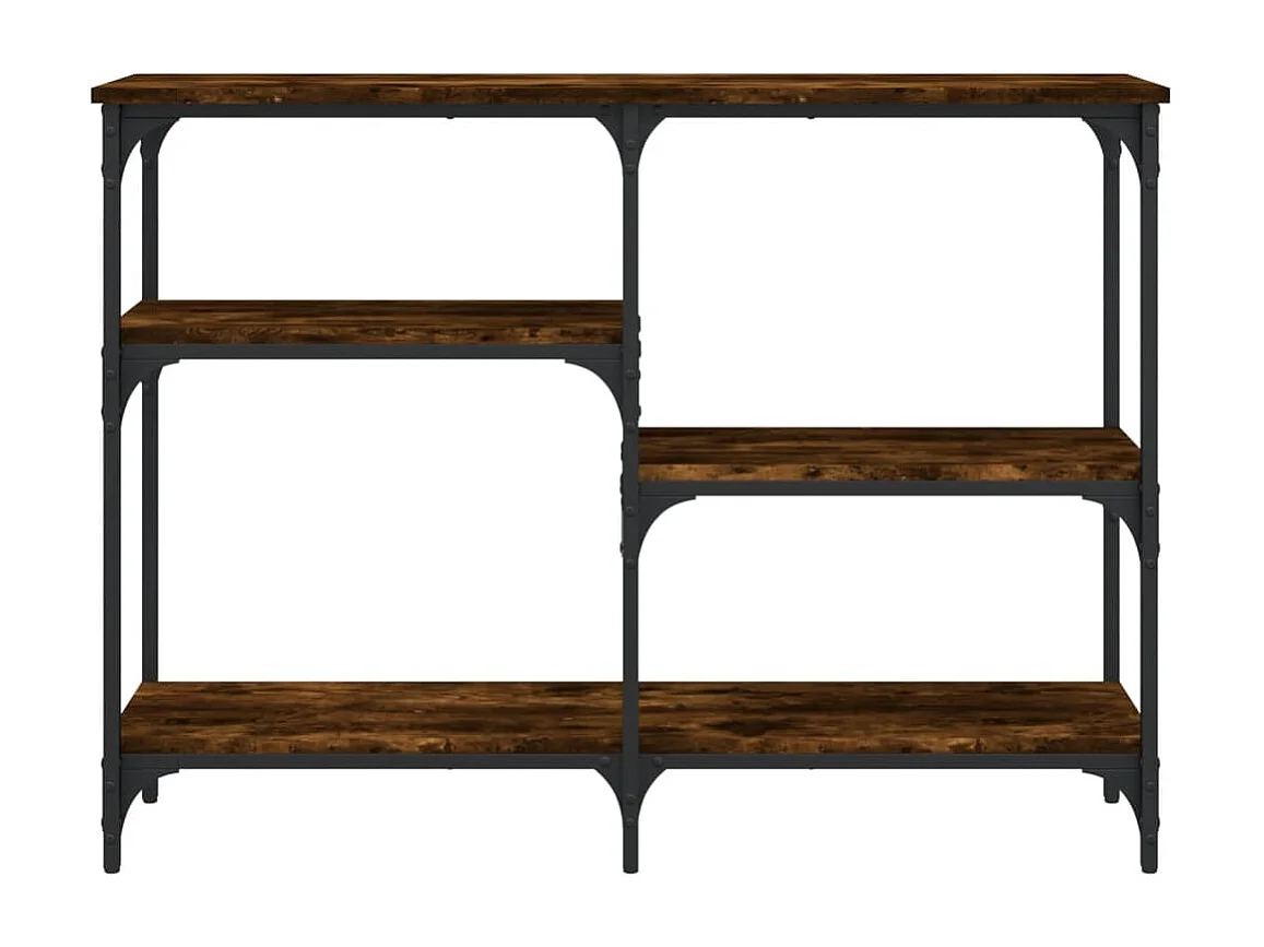 Table console chêne fumé 102x29x75 cm bois d'ingénierie