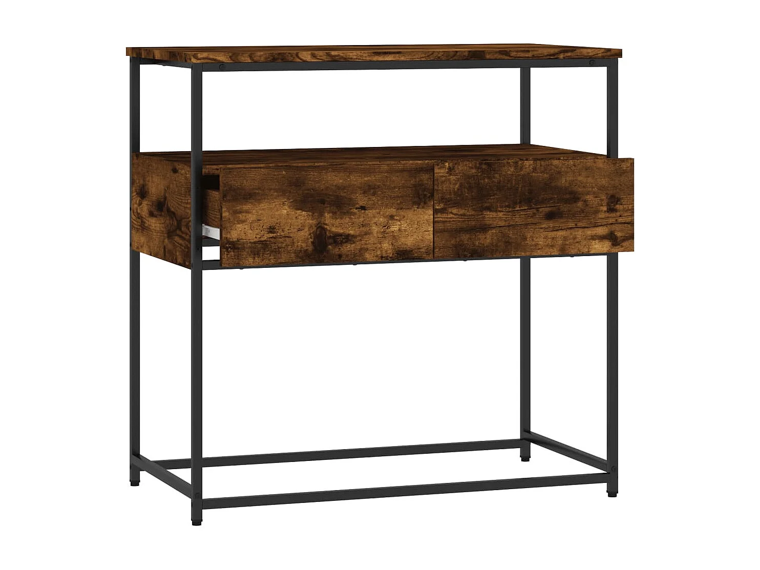 Table console chêne fumé 75x40x75 cm bois d'ingénierie