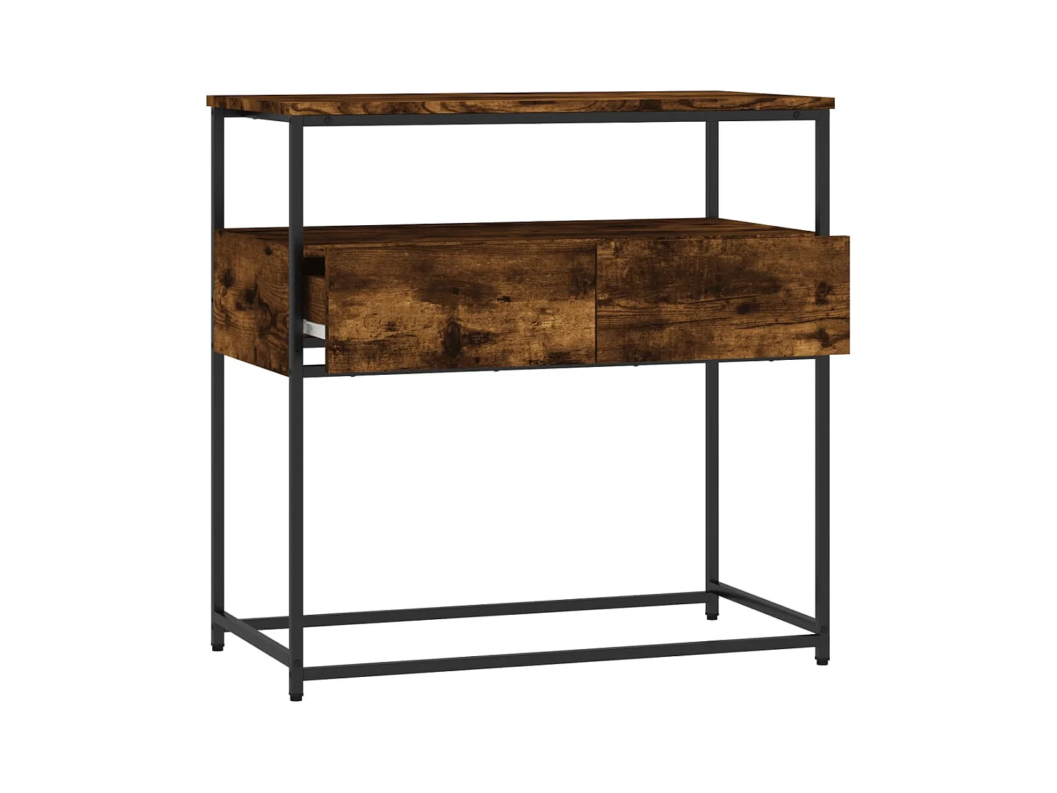 Table console chêne fumé 75x40x75 cm bois d'ingénierie