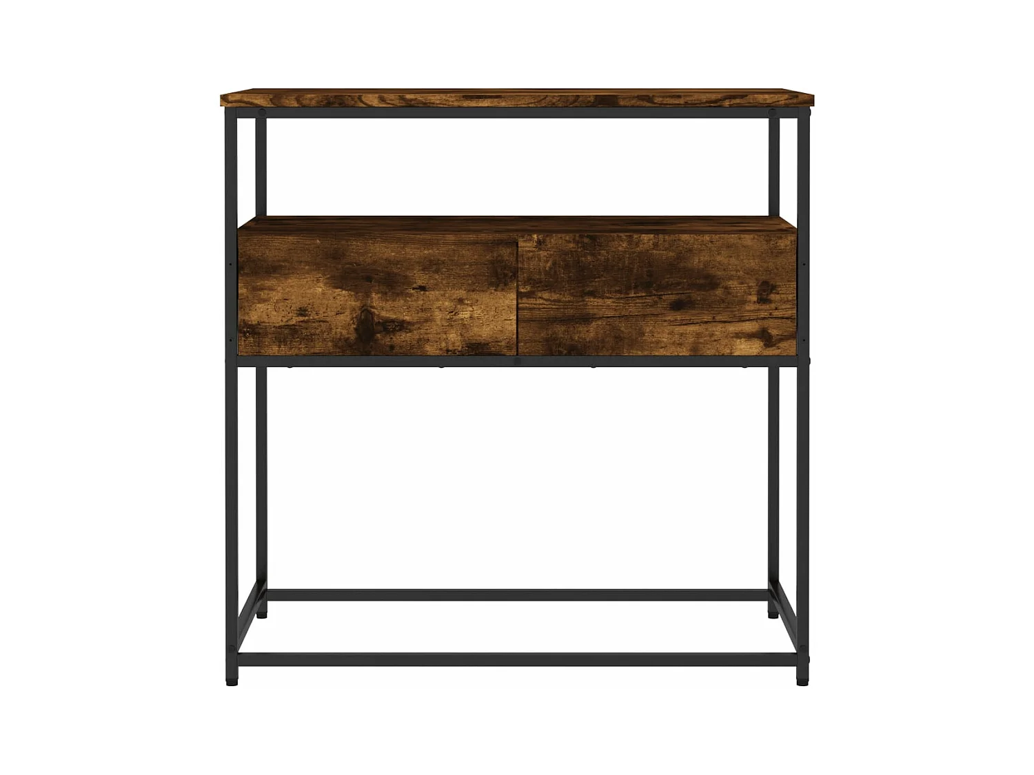 Table console chêne fumé 75x40x75 cm bois d'ingénierie