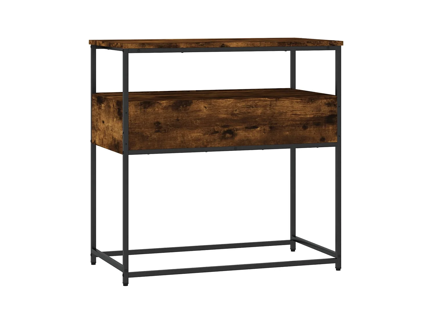 Table console chêne fumé 75x40x75 cm bois d'ingénierie