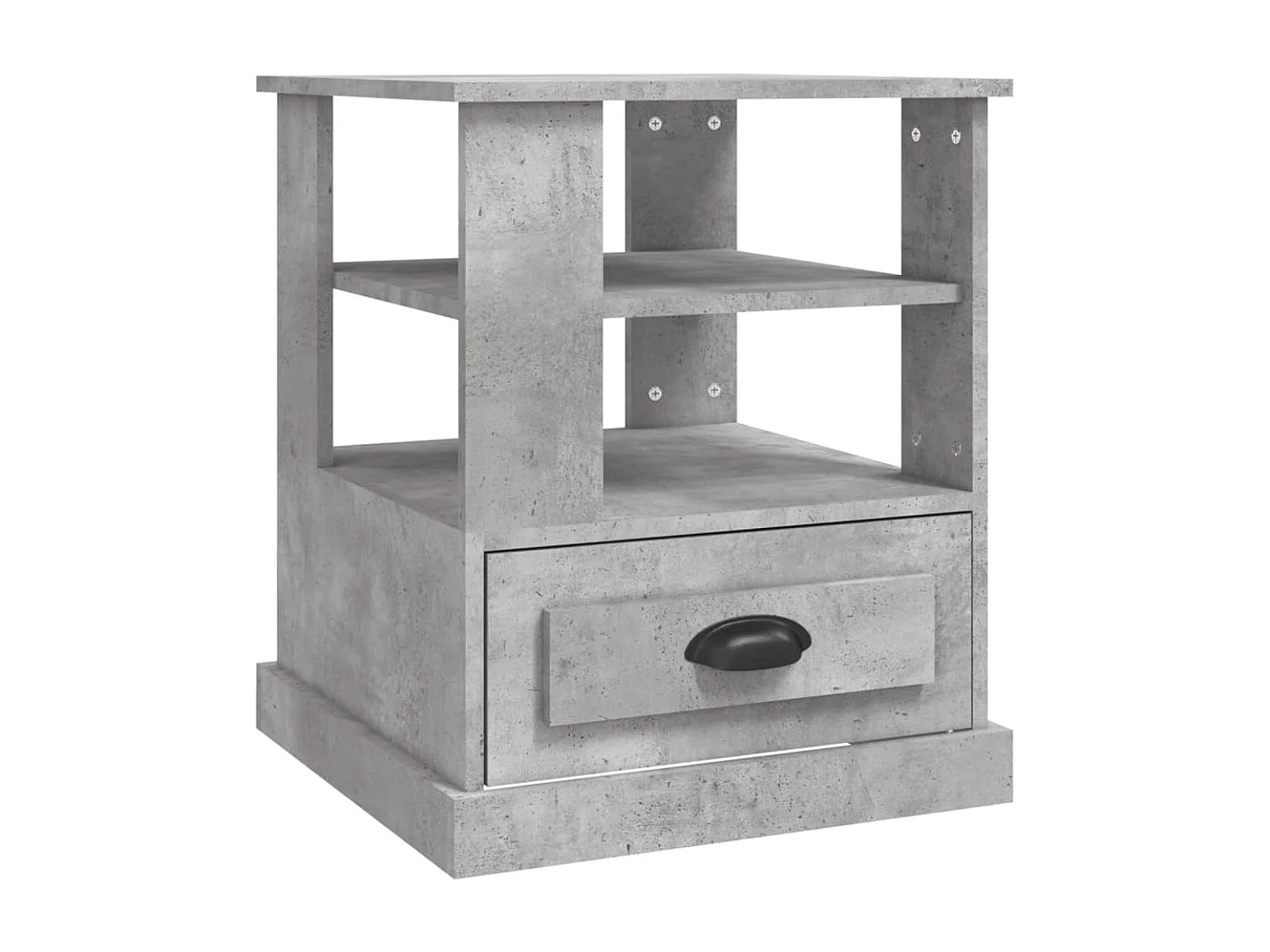 Bijzettafel 50x50x60 cm bewerkt hout betongrijs